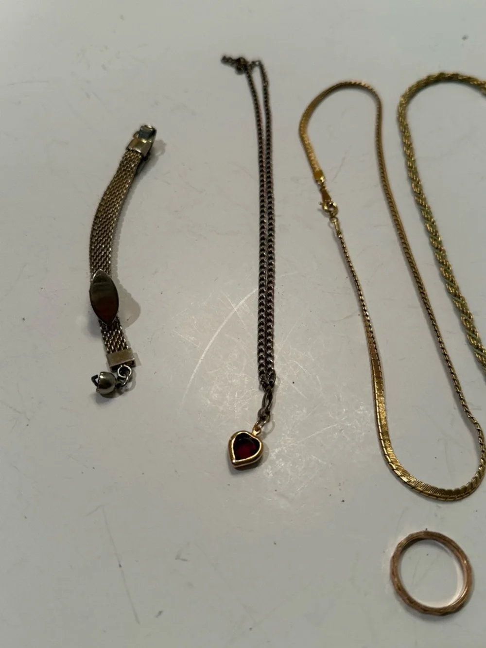 Vintage Gold-Tone Mixed Jewelry Set with Garnet-Colored Accents - Picture 2 of 5
